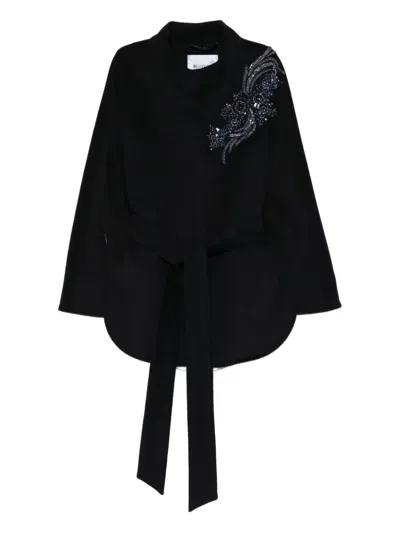 Blugirl Embellished Belted Coat In Black