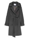 Blugirl Embellished Belted Coat In Gray