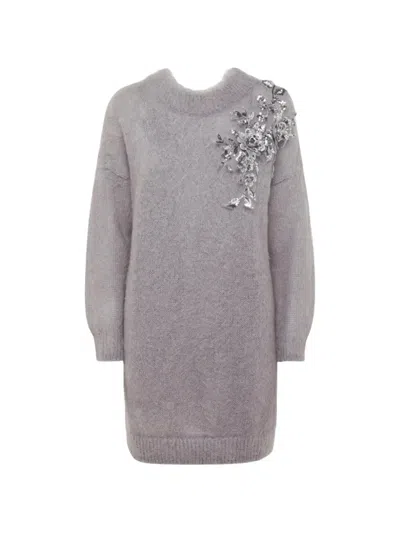 Blugirl Embellished Mini Dress In Gray
