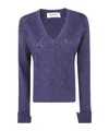 Blugirl Embellished V-neck Sweater In Blue