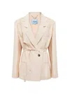 Blugirl Embroidered Belted Blazer In Pink