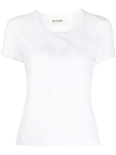 Blugirl Embroidered-logo T-shirt In White