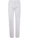 Blugirl Embroidered Mesh Detail Jeans With Rear Pockets In Chalk
