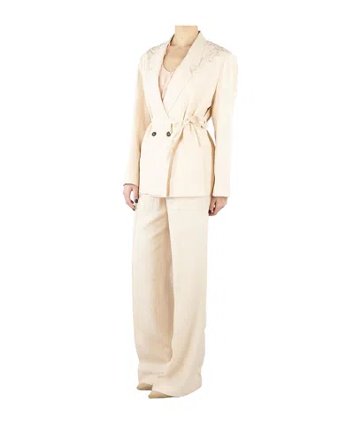 Blugirl Embroidered Suit Jacket In White