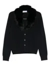 Blugirl Faux Fur-collar Cardigan In Black
