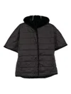 Blugirl Boxy Short-sleeved Quilted Jacket With Plush Lining In Black