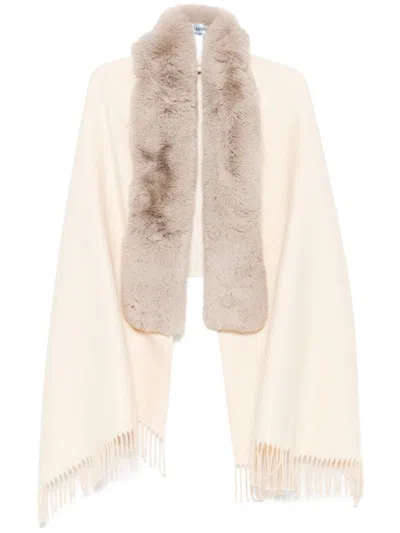 Blugirl Faux-fur-trim Scarf In White