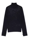 Blugirl Fitted Blue Sweater With Textured Diamond Pattern In Black