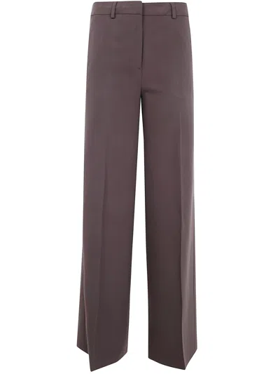 Blugirl Flanel Stretch Wide Leg Trousers In Brown