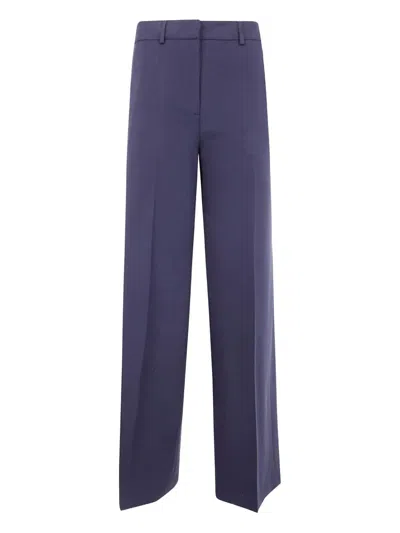 BLUGIRL FLANEL STRETCH WIDE LEG TROUSERS,RF5090T5771 93812 DEEP NIGHT