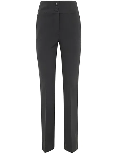 Blugirl Flare Crepe Stretch Trousers In Black  
