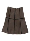 Blugirl A-line Crochet And Suede Panel Skirt In Animal Print