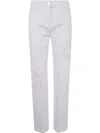 Blugirl Embroidered Mesh Detail Jeans With Rear Pockets In White
