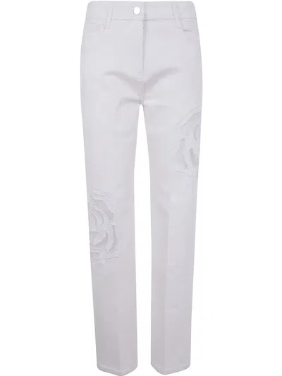 BLUGIRL FLORAL-EMBROIDERY JEANS