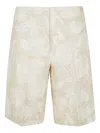 Blugirl Linen Mix Jacquard Bermuda Shorts In Nude