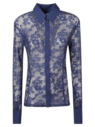 Blugirl Floral Lace Shirt In Blue
