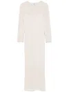 Blugirl Beige Midi Dress With Floral Texture In Neutrals
