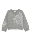 Blugirl Floral-pattern V-neck Sweater In Gray