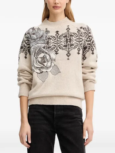 Blugirl Floral Patterned Sweater In Neutral