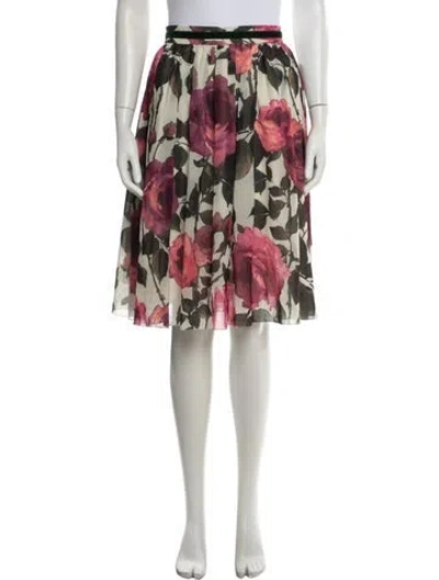 Pre-owned Blugirl Floral Print Midi Length Skirt In Multicolor