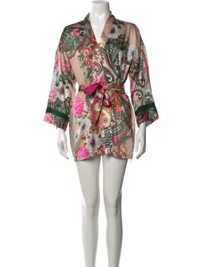 Pre-owned Blugirl Floral Print Mini Dress In Green