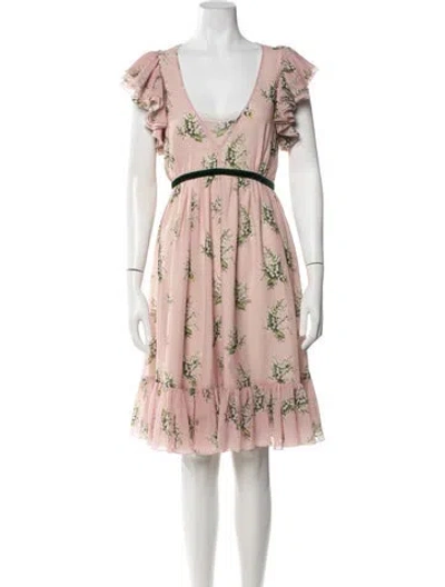 Pre-owned Blugirl Floral Print Mini Dress In Pink