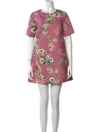 Pre-owned Blugirl Floral Print Mini Dress In Pink
