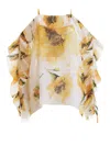 Blugirl Floral Printed Off The Shoulder Blouse In Multicolour