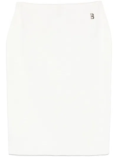 Blugirl Floral-textured White Pencil Skirt