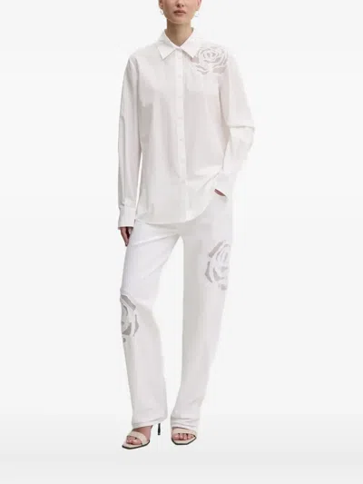 Blugirl Flower-appliqué Shirt In White