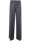 Blugirl Wide Leg Wool Palazzo Trousers In Blue