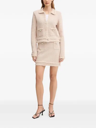 Blugirl Fringe Embellished Mini Skirt In Neutral