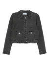 Blugirl Fringed-trim Embellished Jacket In Gray