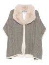 Blugirl Fur-collar Cape In Black