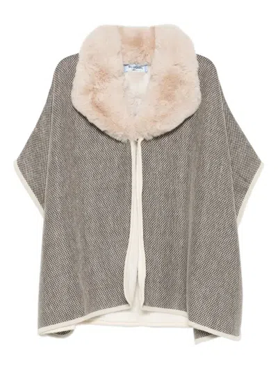 Blugirl Fur Edge Cape In Gray