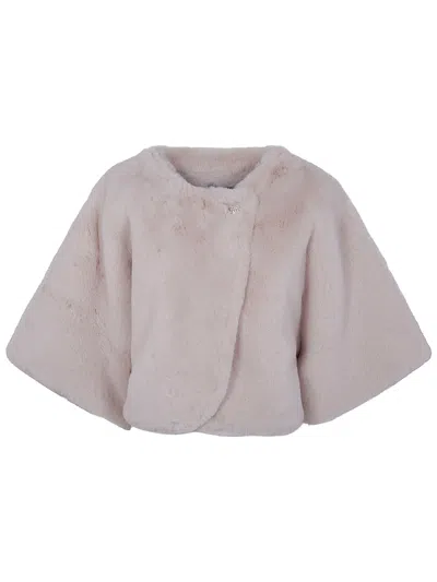 Blugirl Fur Edge With Buttons Cape In Neutral