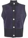 Blugirl Button Sleeveless Cardigan In Purple