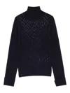 Blugirl Geometric-pattern High-neck Sweater In Blue