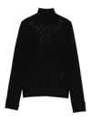 Blugirl Fitted Black Sweater With Textured Diamond Pattern In Black