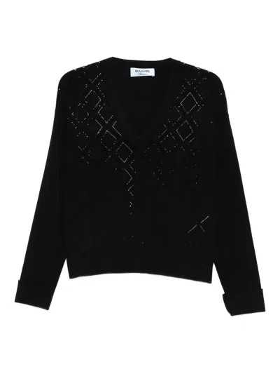 BLUGIRL SUÉTER CON CUELLO ALTO - NEGRO