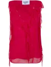 Blugirl Ruffled Silk Top In Pink