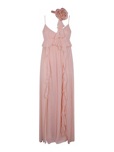 Blugirl Georgette Dress With Rouges In Pink