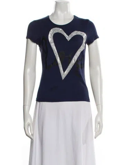 Pre-owned Blugirl Graphic Print Crew Neck T-shirt In White