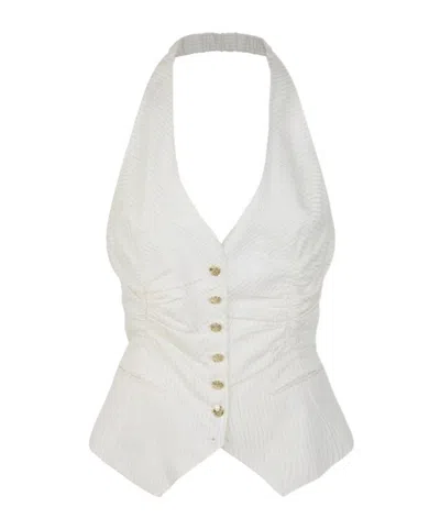 Blugirl Halter Neck Waistcoat In White