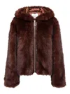 Blugirl Hooded Faux-fur Jacket In Brown