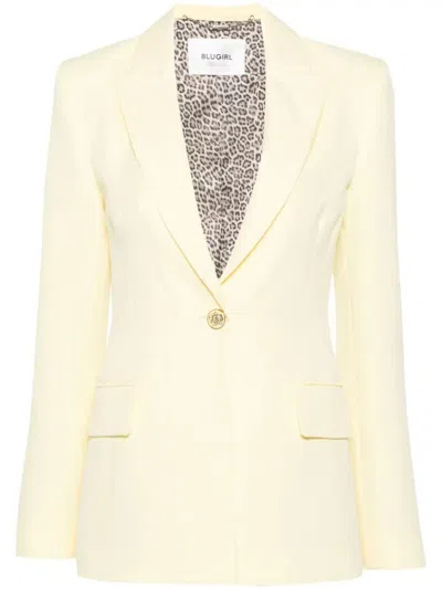 Blugirl Single-breasted Blazer In Yellow