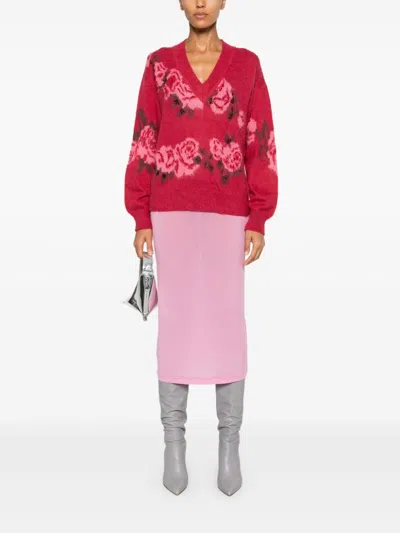 Blugirl Jacquard Sweater In Red