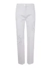 Blugirl Embroidered Mesh Detail Jeans With Rear Pockets In White