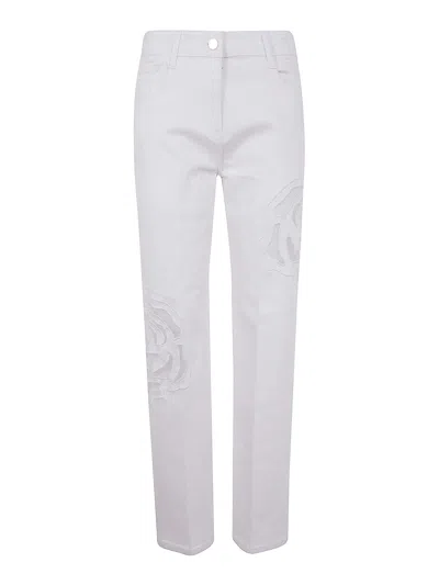 BLUGIRL EMBROIDERED ROSES DENIM JEANS