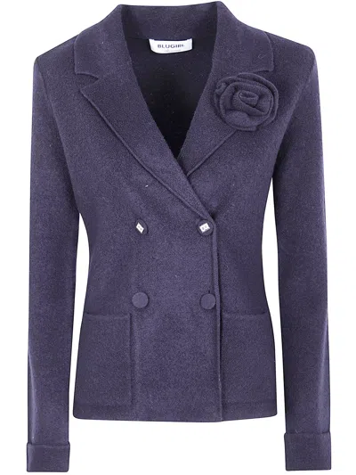 Blugirl Knit Slim Fit Jacket In Blue